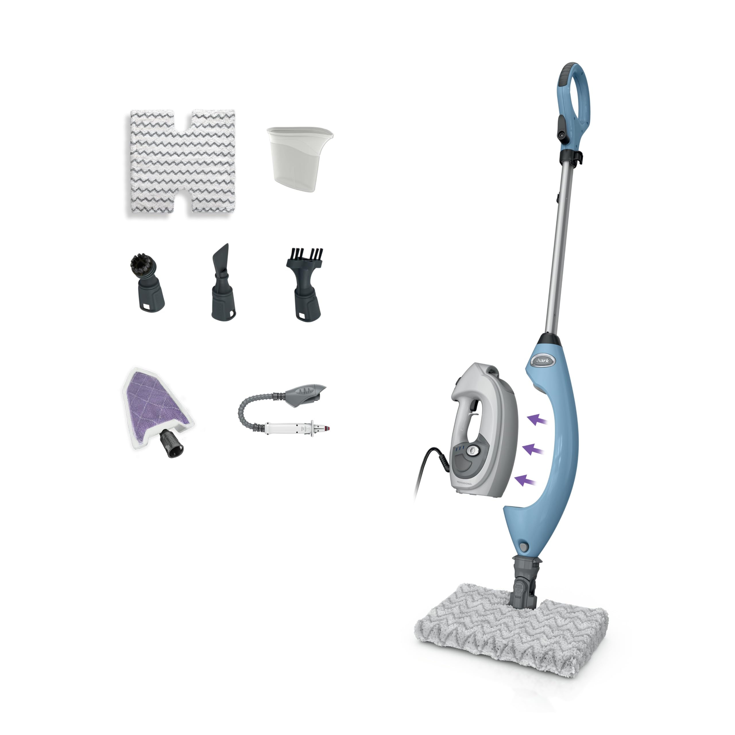 Shark Lift-Away steam mop on sealed floor cleaning in action
