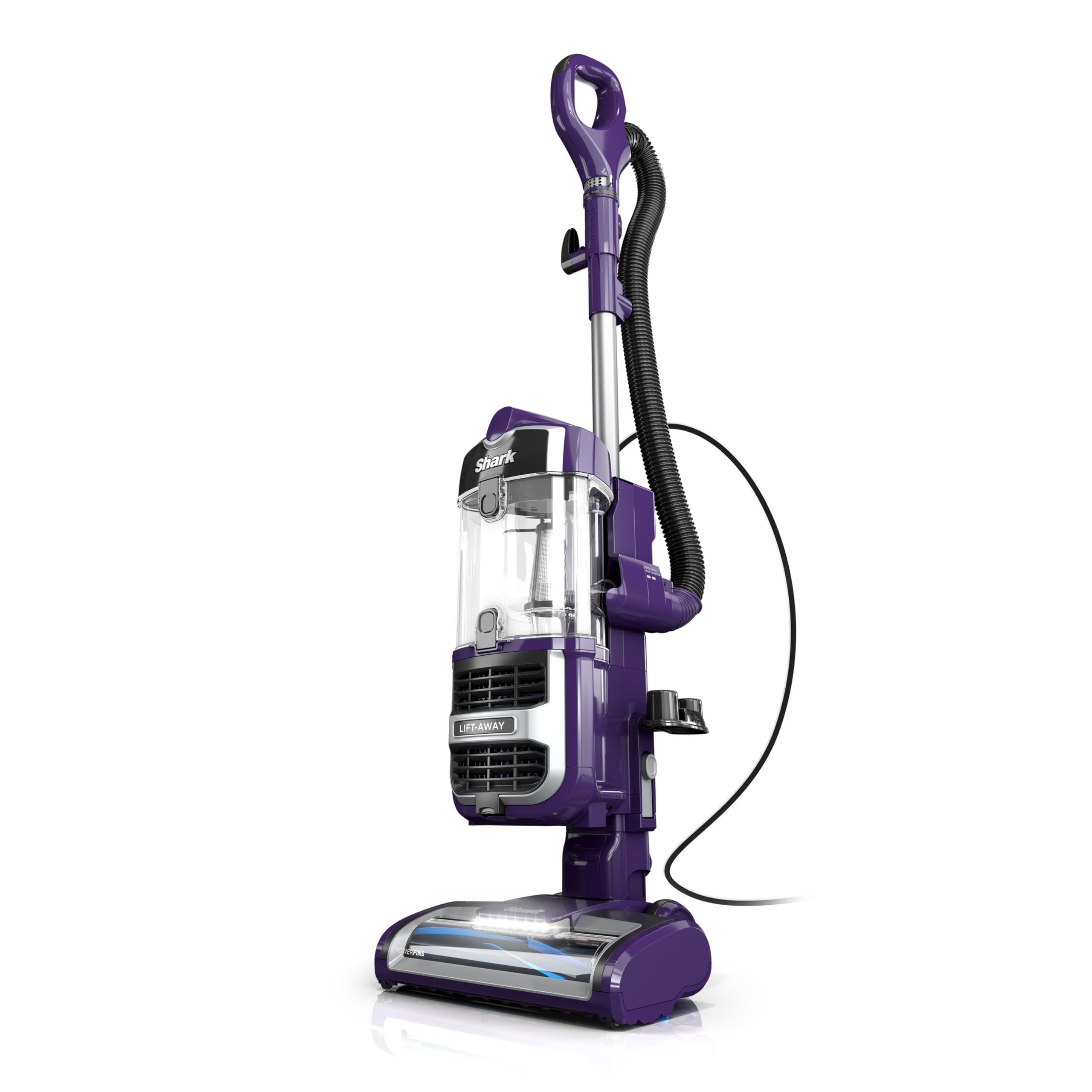 Shark Lift-Away PowerFins in action on carpets and floors for thorough cleaning.