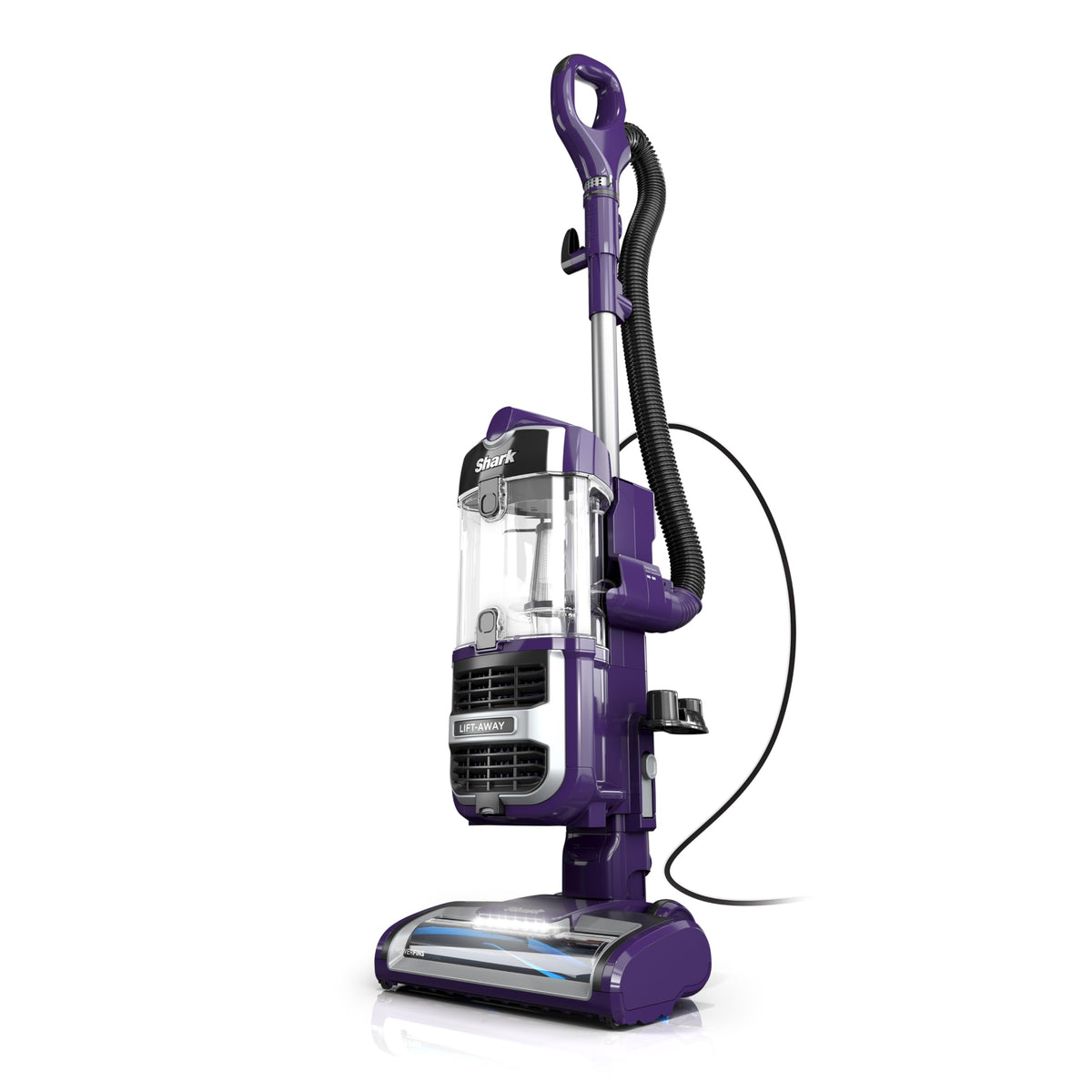 Shark Lift-Away PowerFins in action on carpets and floors for thorough cleaning.