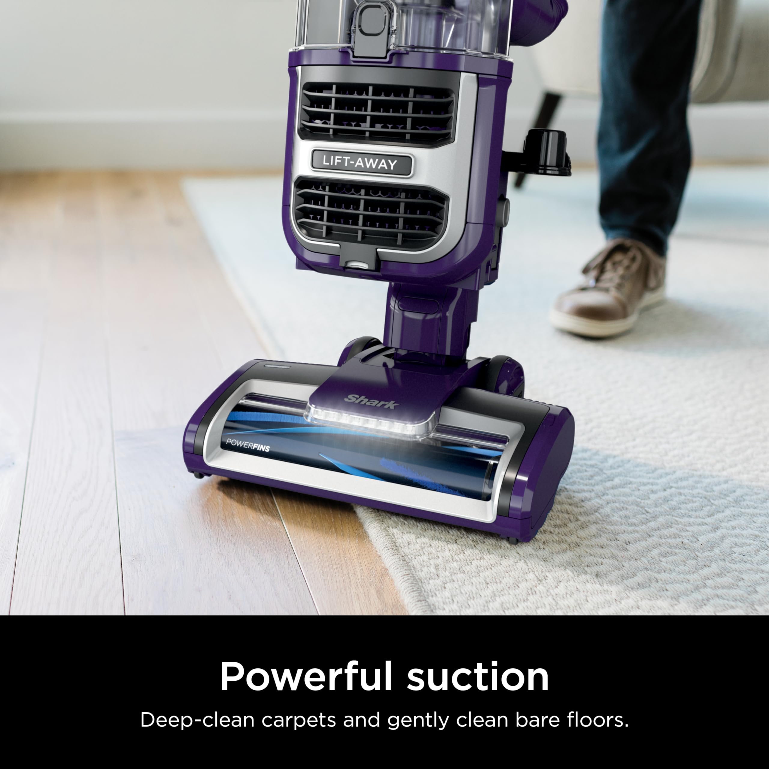 Shark Lift-Away self-cleaning brushroll reducing pet hair wrap.