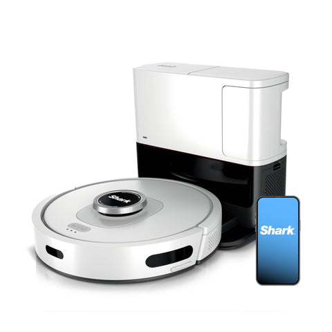 Shark Matrix Clean robot vacuum front view showing strong suction for pet hair