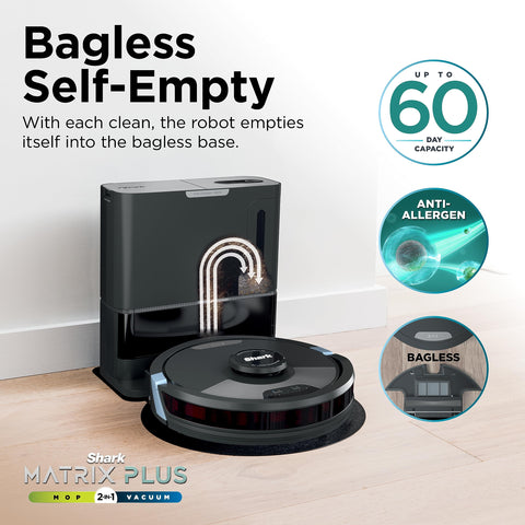 Shark Matrix Plus precision home mapping guides autonomous cleaning.