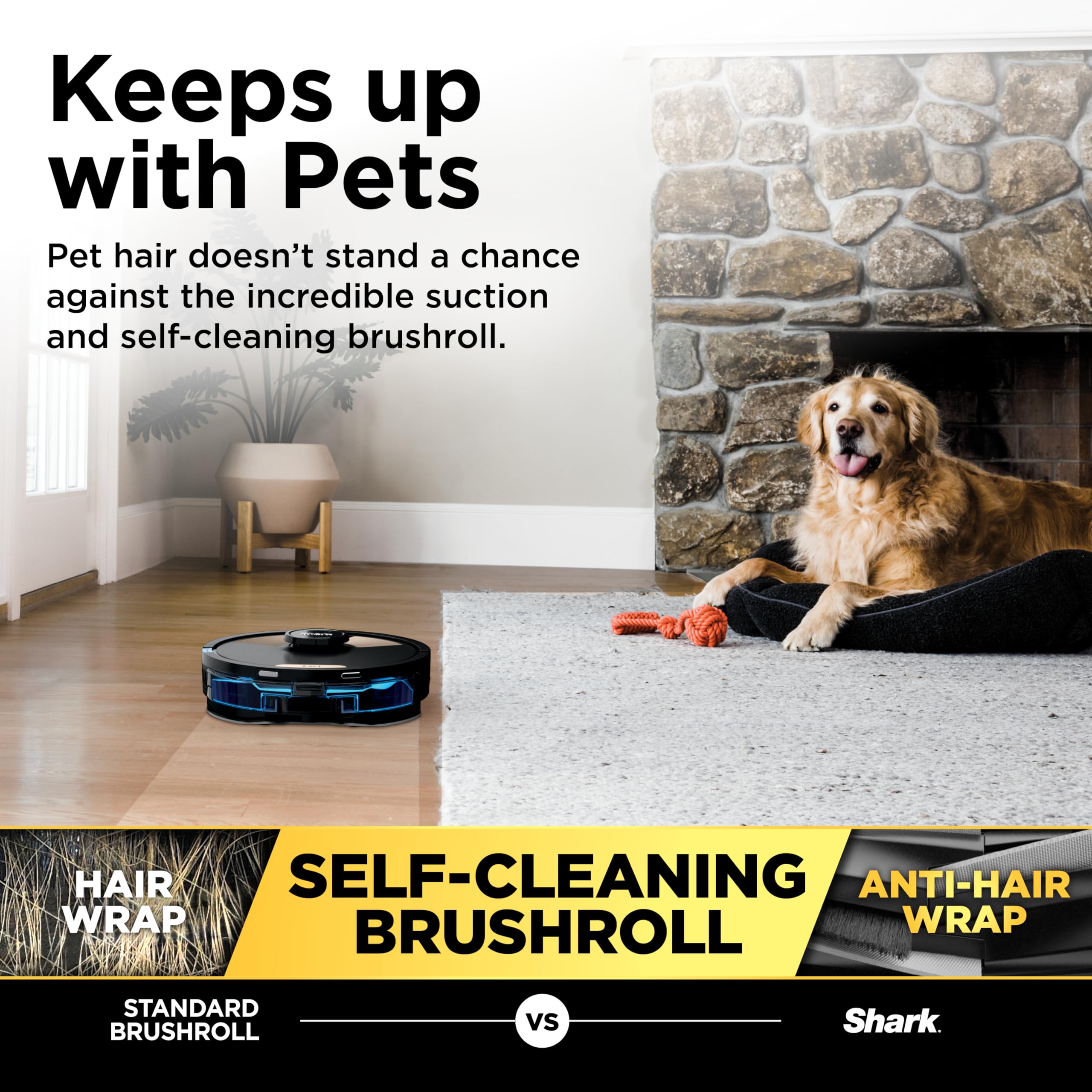 Shark Matrix Plus handles pet hair with a self-cleaning brushroll