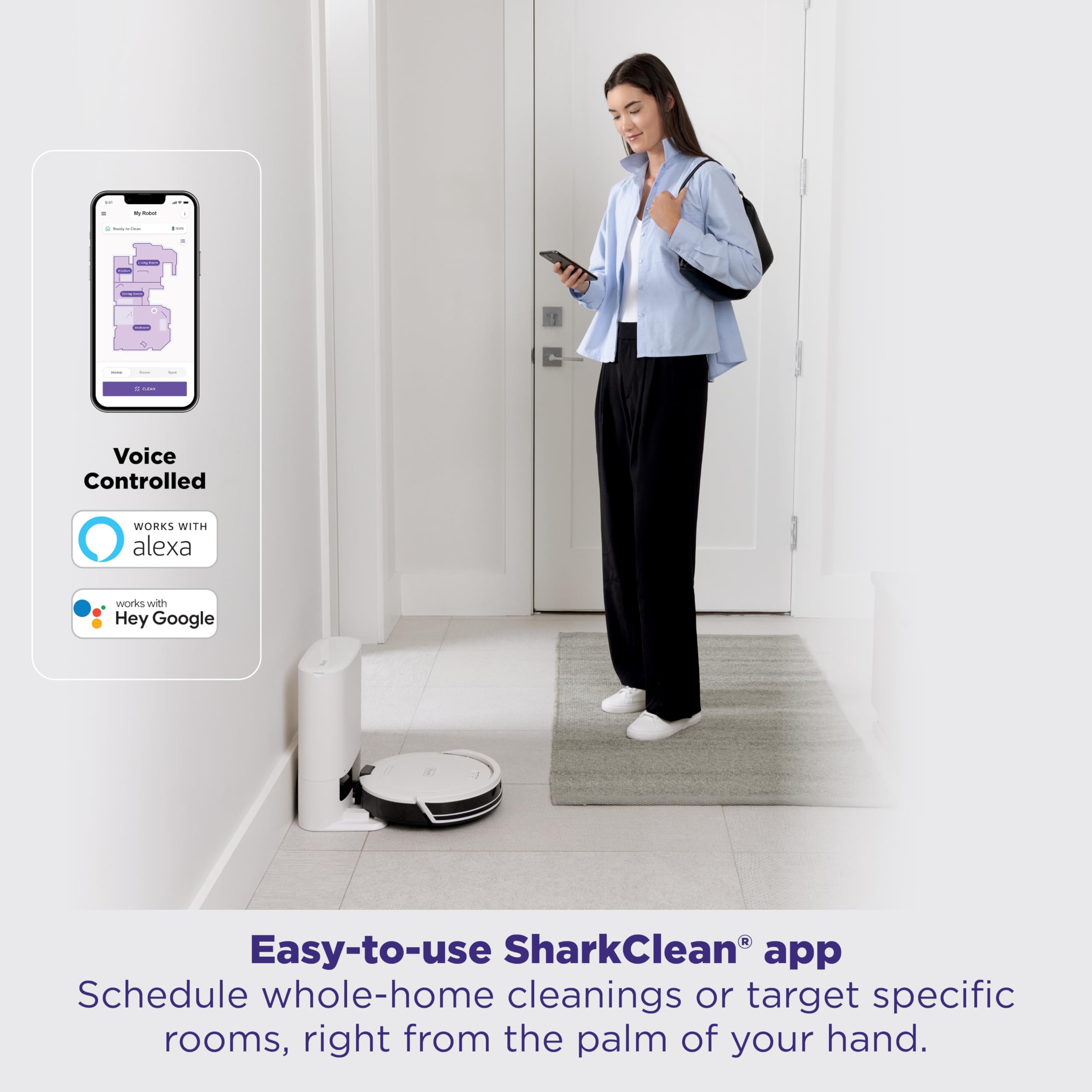 Shark Navigator integrates with Alexa and Google for hands-free control