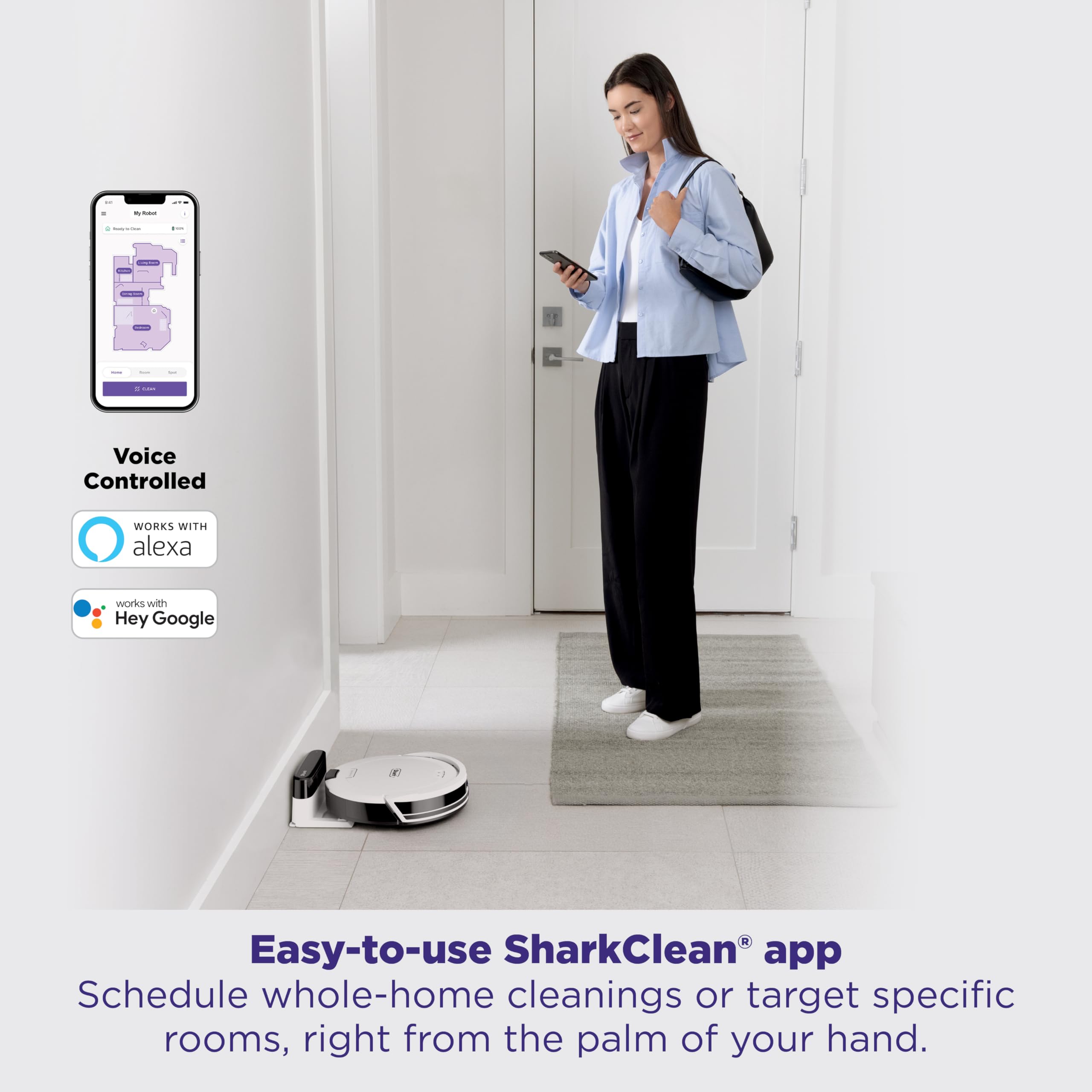 Shark Navigator included accessories, charging base, and extra side brushes