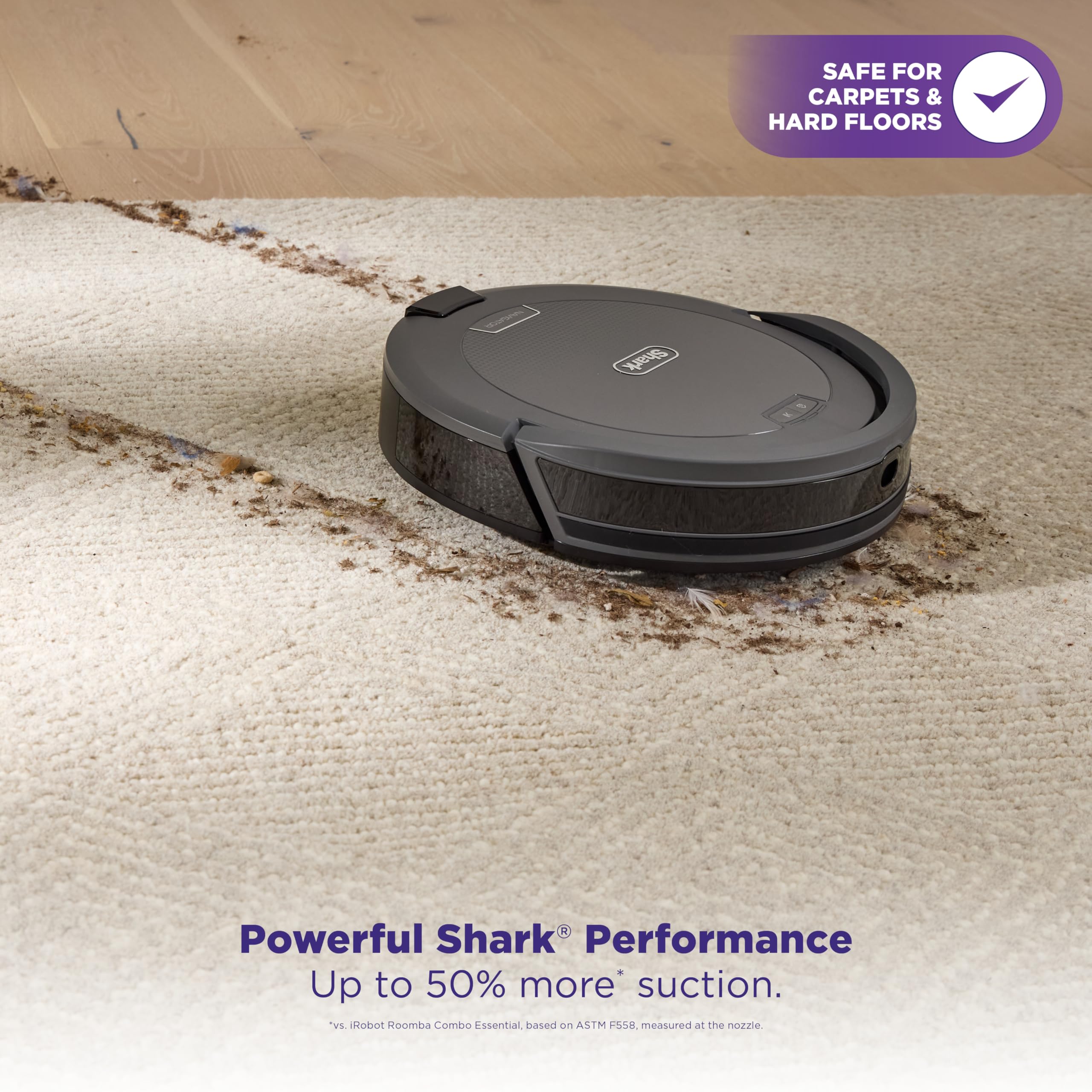Shark Navigator delivers strong suction on carpets and hard floors.