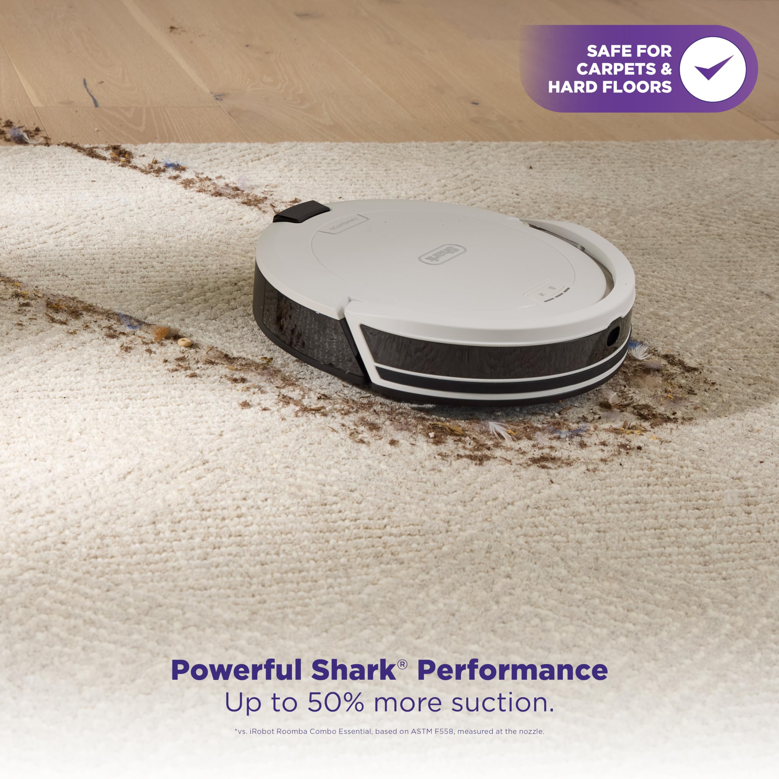 Shark Navigator suction action highlights powerful performance on carpets and hard floors