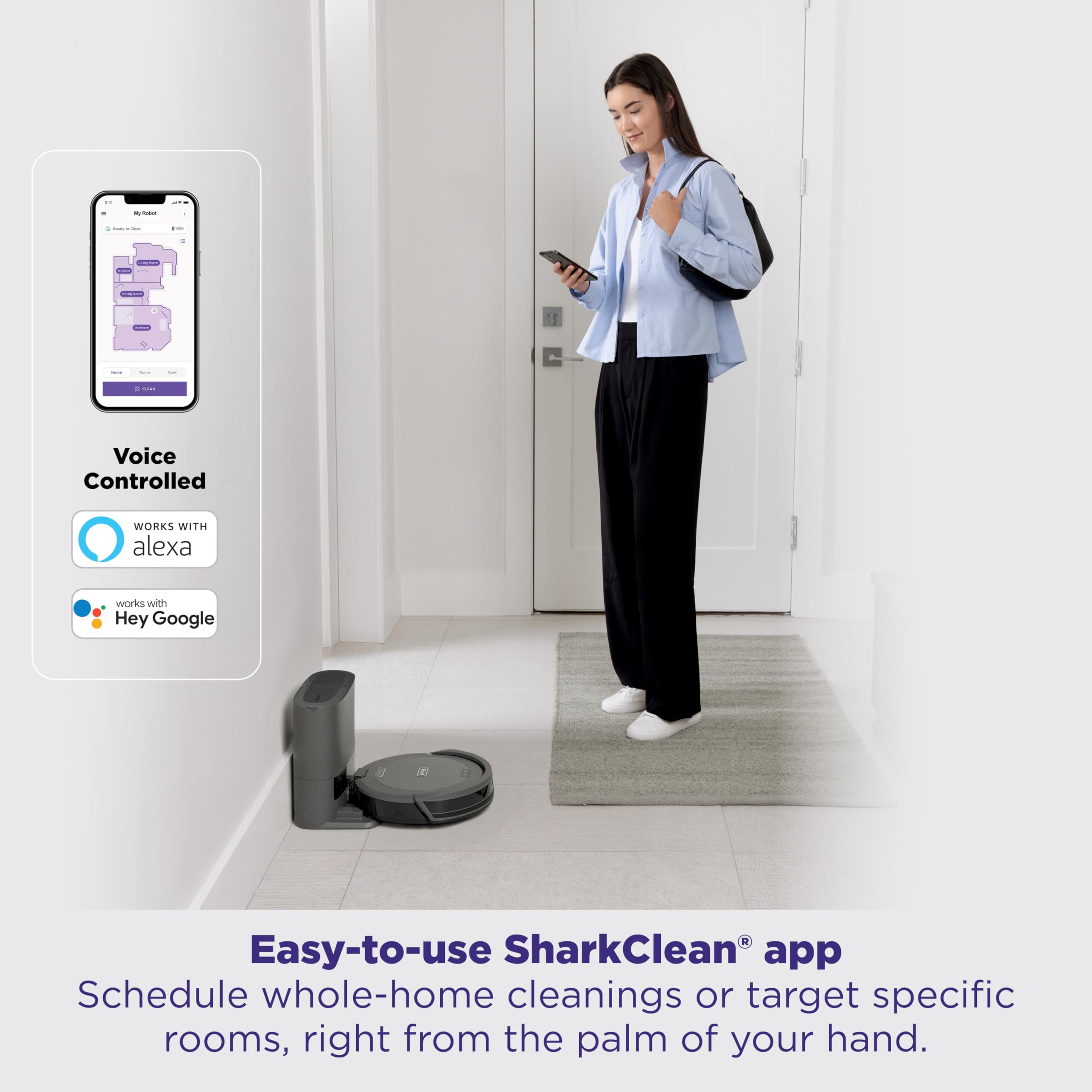 Shark Navigator self-empty base capacity supports longer cleaning intervals.