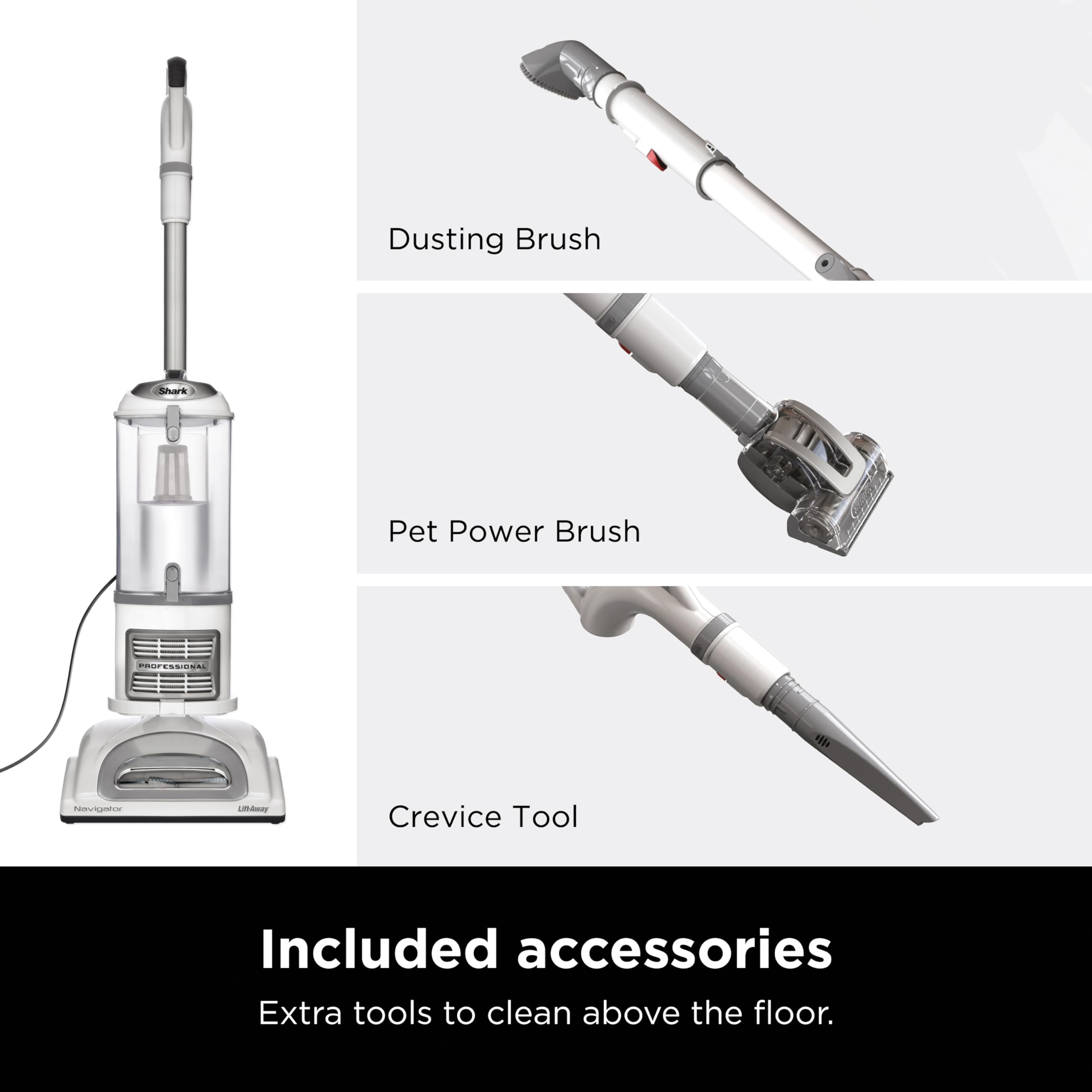 Shark Navigator pet power brush for pet hair on cushions and stairs