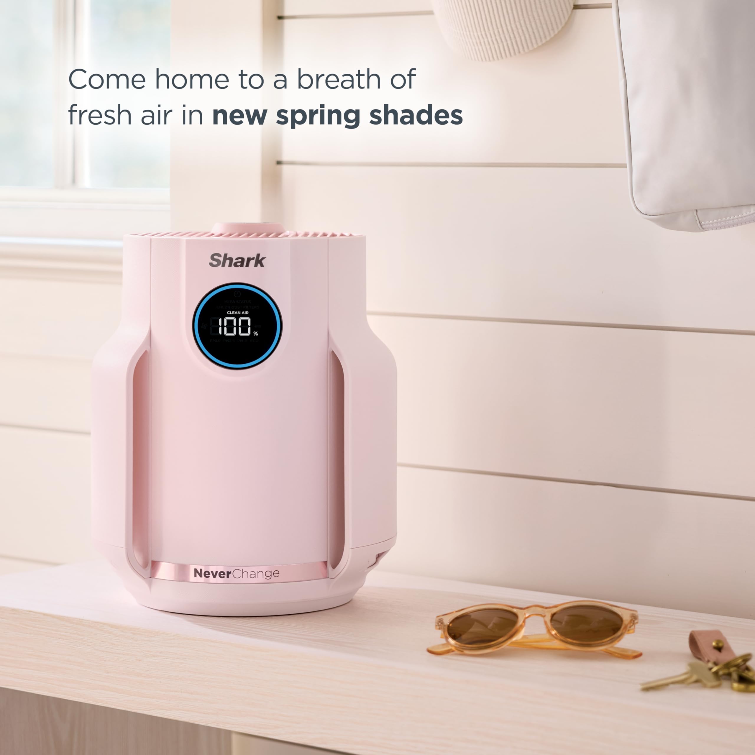 Shark NeverChange Compact Pro in bedroom setup with quiet operation and real-time feedback