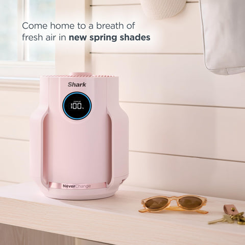 Shark NeverChange Compact Pro in bedroom setup with quiet operation and real-time feedback