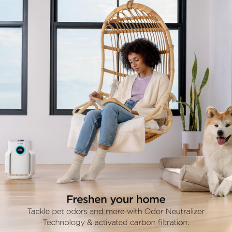 Shark NeverChange Compact Pro purifies up to 250 sq ft per hour.