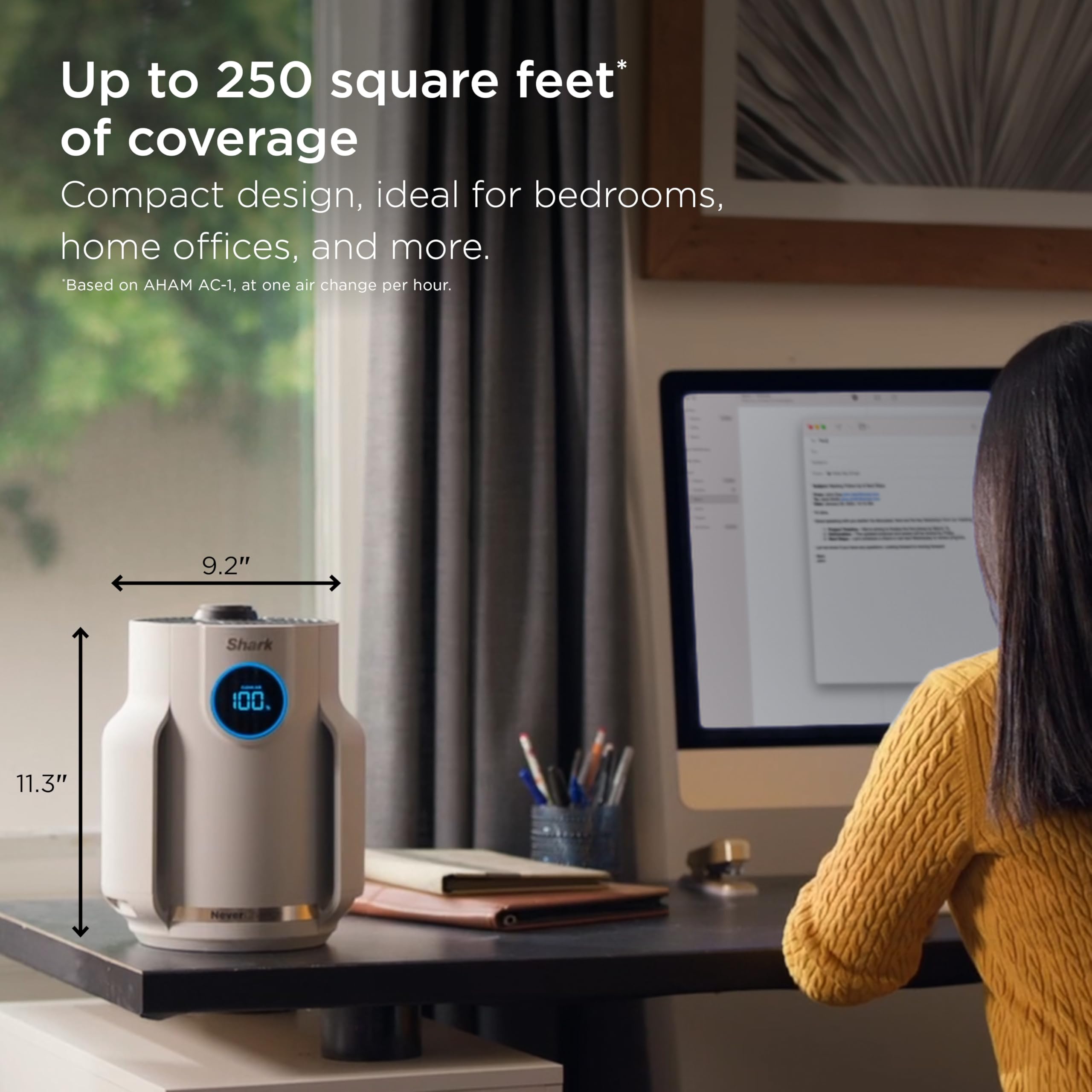 Shark NeverChange Compact Pro operates quietly with dimmed lights for better sleep.