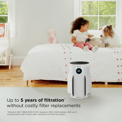 Shark NeverChange Air Purifier MAX 1400 sq ft coverage for large rooms.