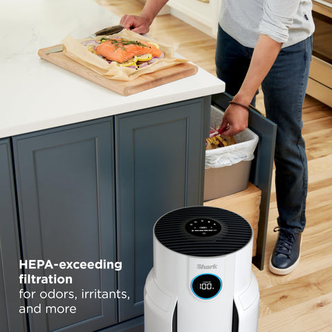 Shark NeverChange Air Purifier MAX debris defense captures hair and dust.