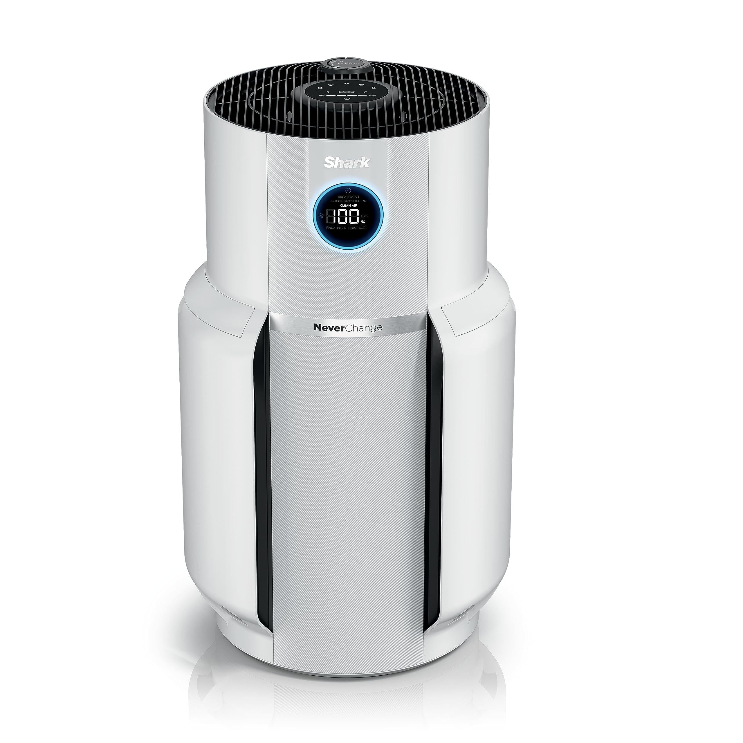 Shark NeverChange Air Purifier Max front view showing wide coverage up to 1400 sq ft