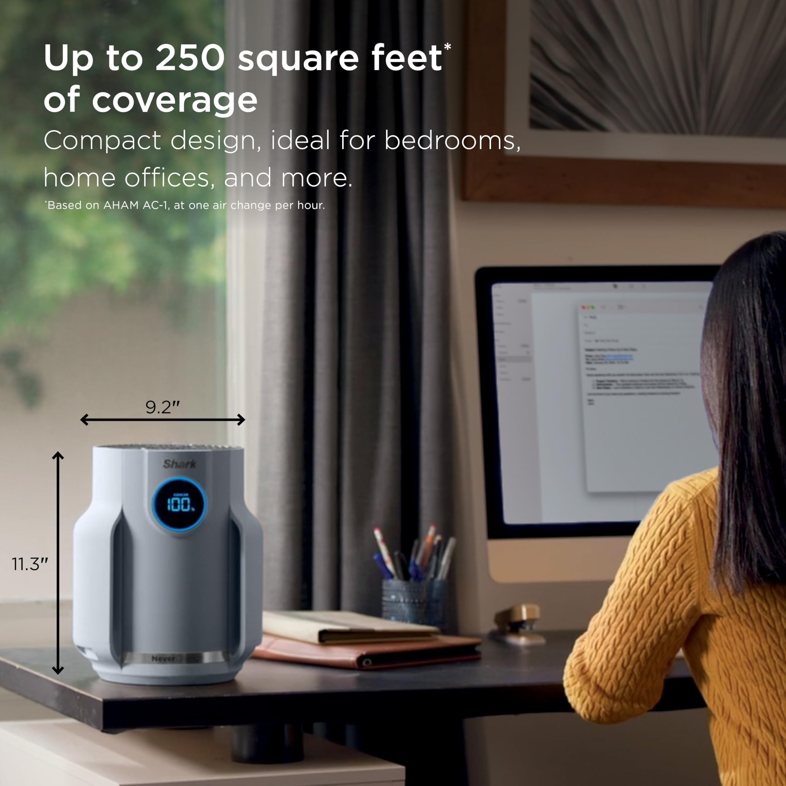 Shark NeverChange Compact Pro real-time air quality display at a glance.