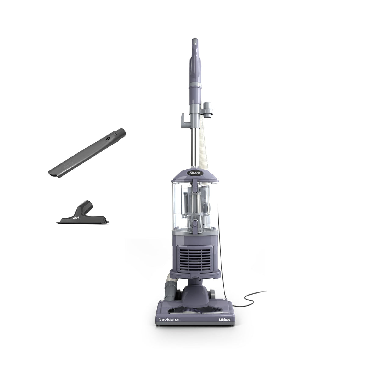 Shark NV352 Navigator Lift-Away in lavender demonstrating portable cleaning power