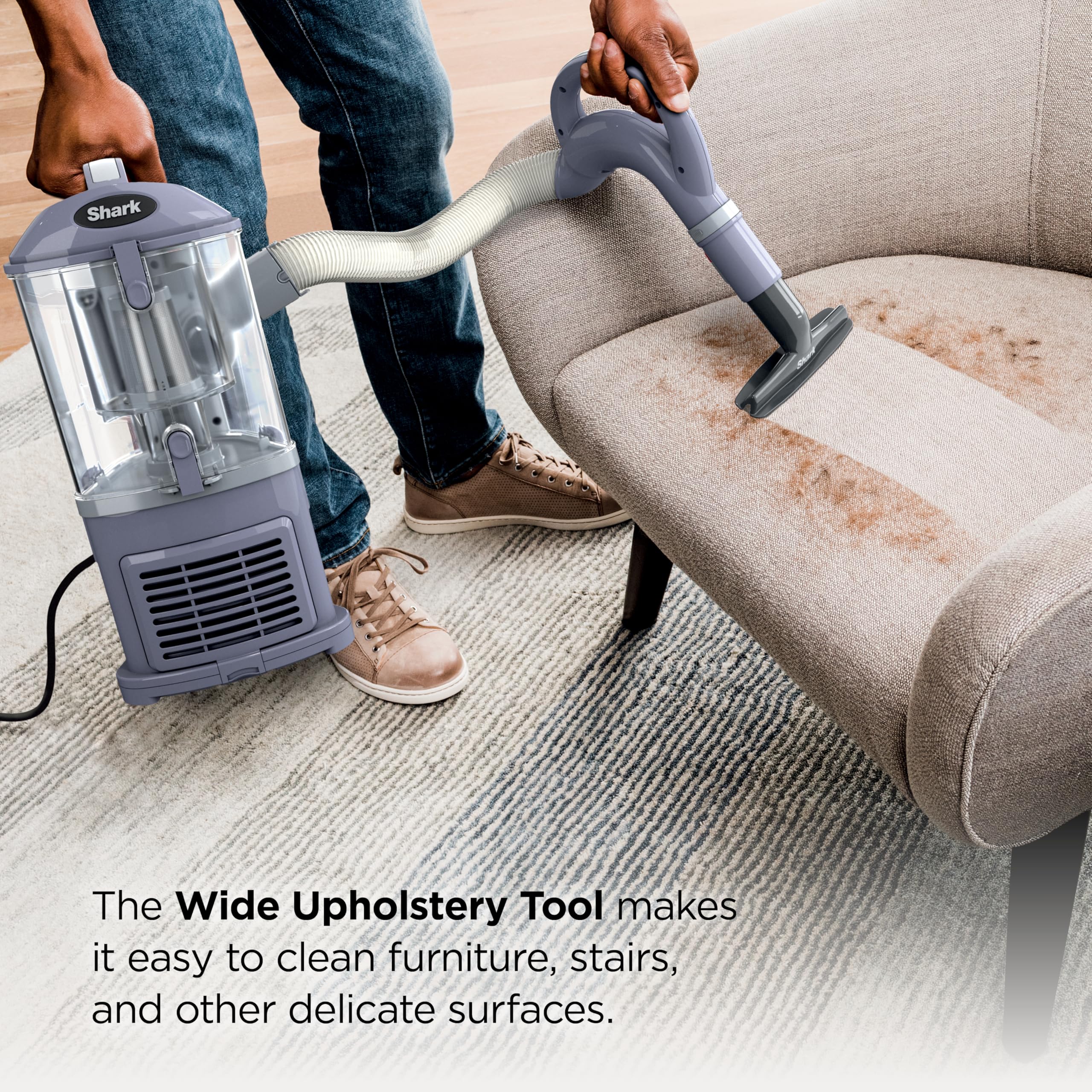 Shark NV352 Lift-Away pod used for above-floor cleaning