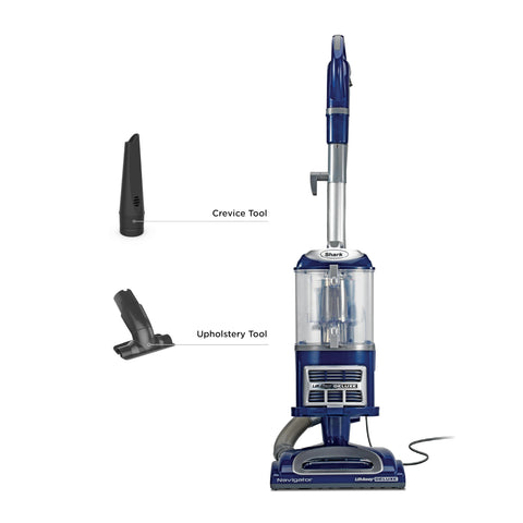 Shark NV360 includes upholstery and crevice tools for tight gaps