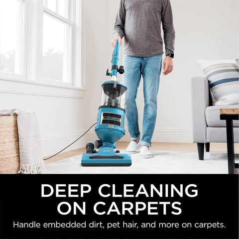 Shark NV380 Navigator teal with large dust cup for extended cleaning sessions