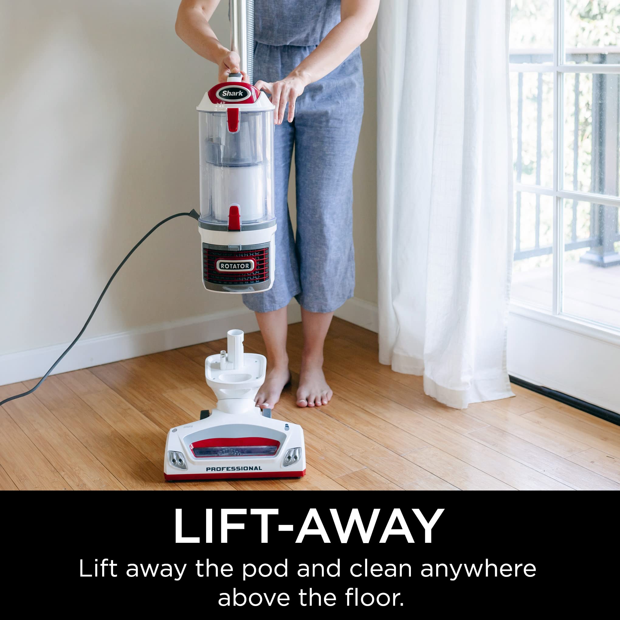 Shark NV501 swivel steering for easy maneuvering around furniture.