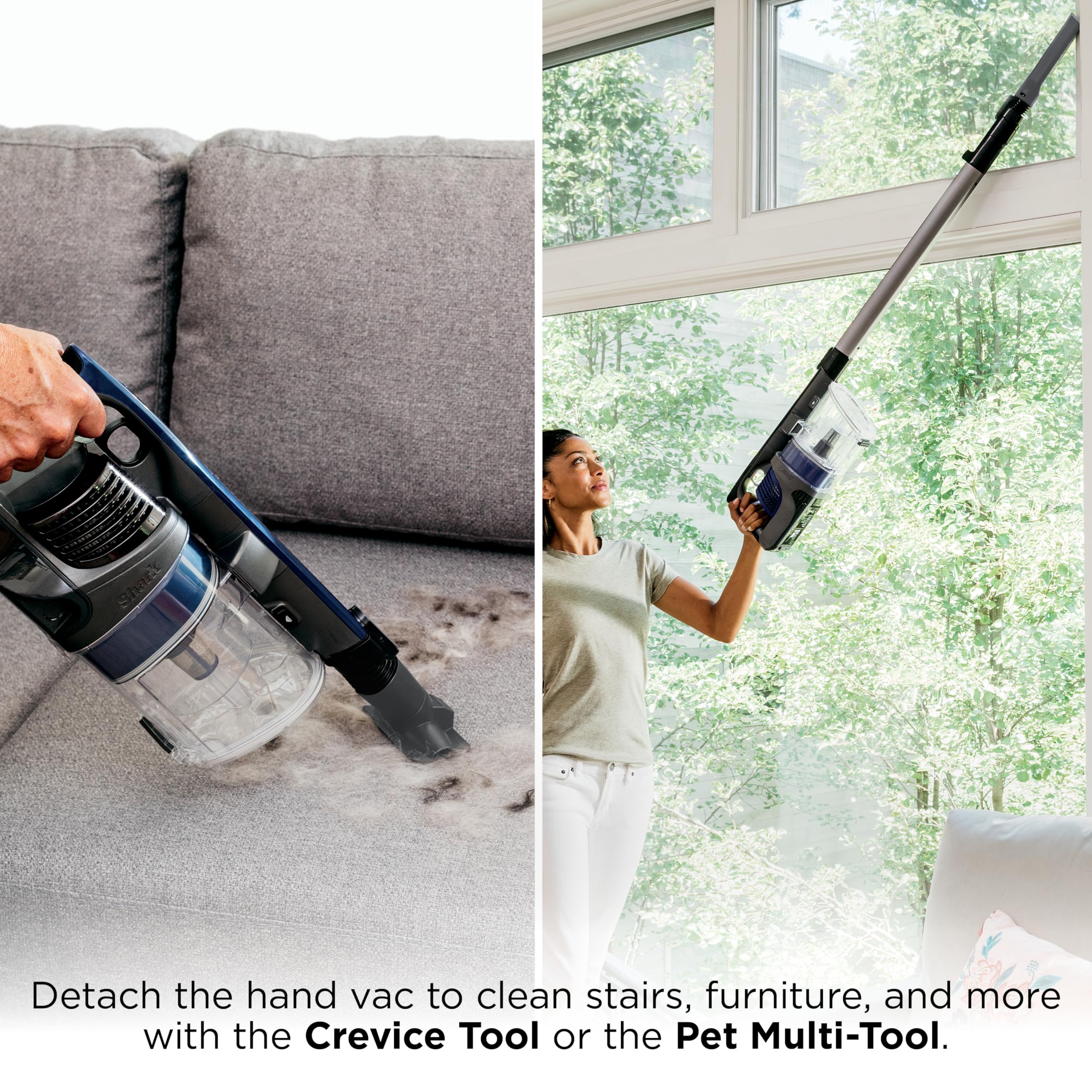 Shark Pet Cordless Stick Vacuum Pet Multi-Tool lifts embedded fur.