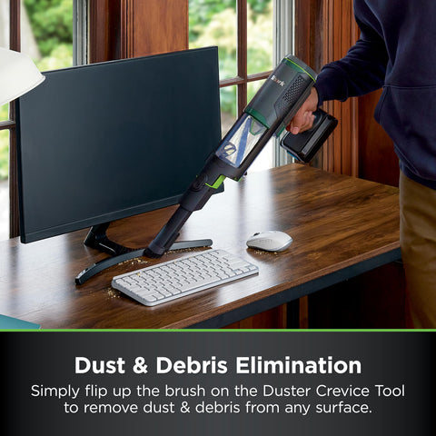 2x dust-cup capacity means longer cleans between emptying.