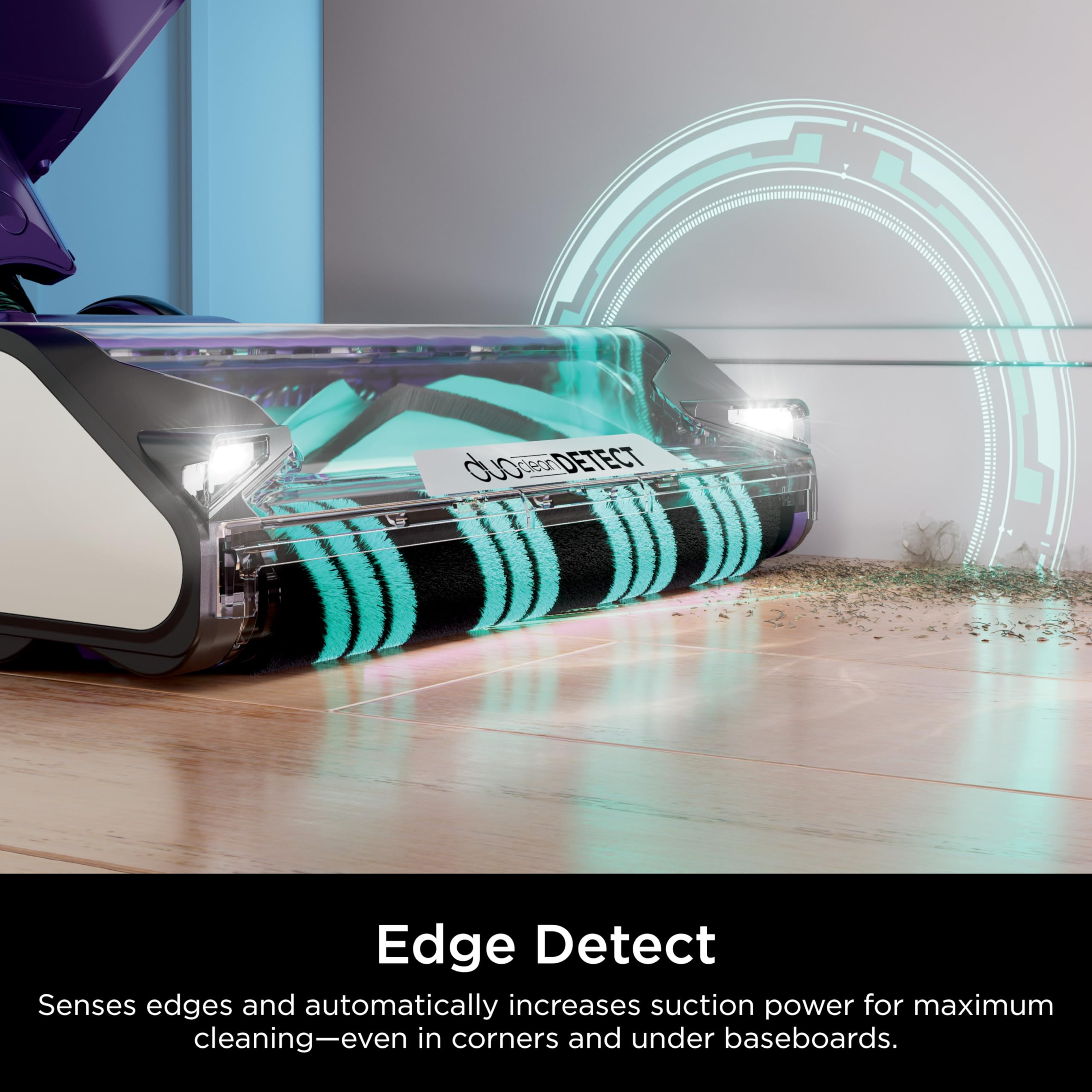 Shark POWERDETECT direction-detect guiding efficient cleaning forward and reverse