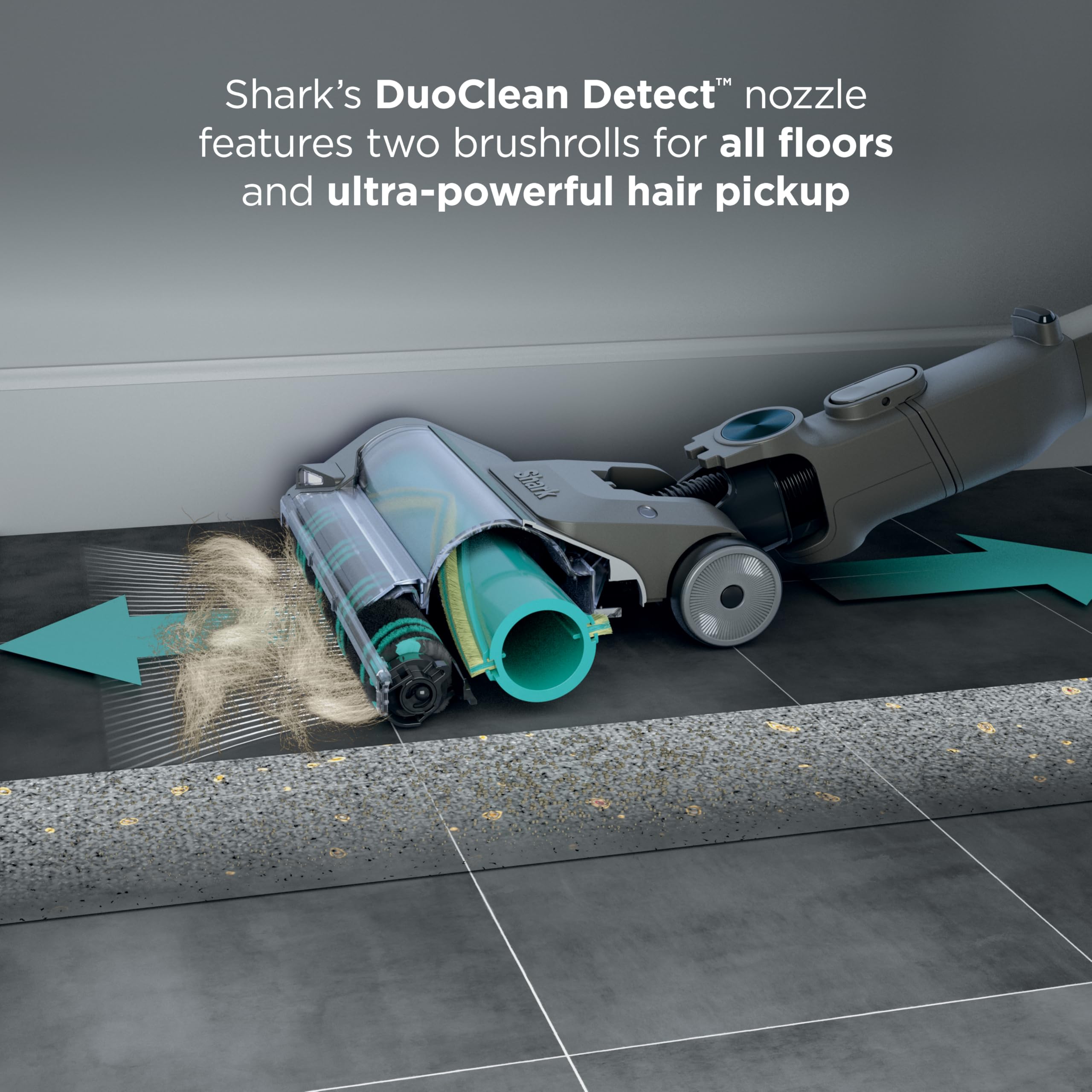 Shark PowerDetect dirt-detect technology boosts cleaning when debris appears