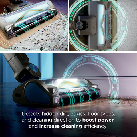 Shark PowerDetect DuoClean Detect nozzle highlights enhanced dirt pickup on all floors