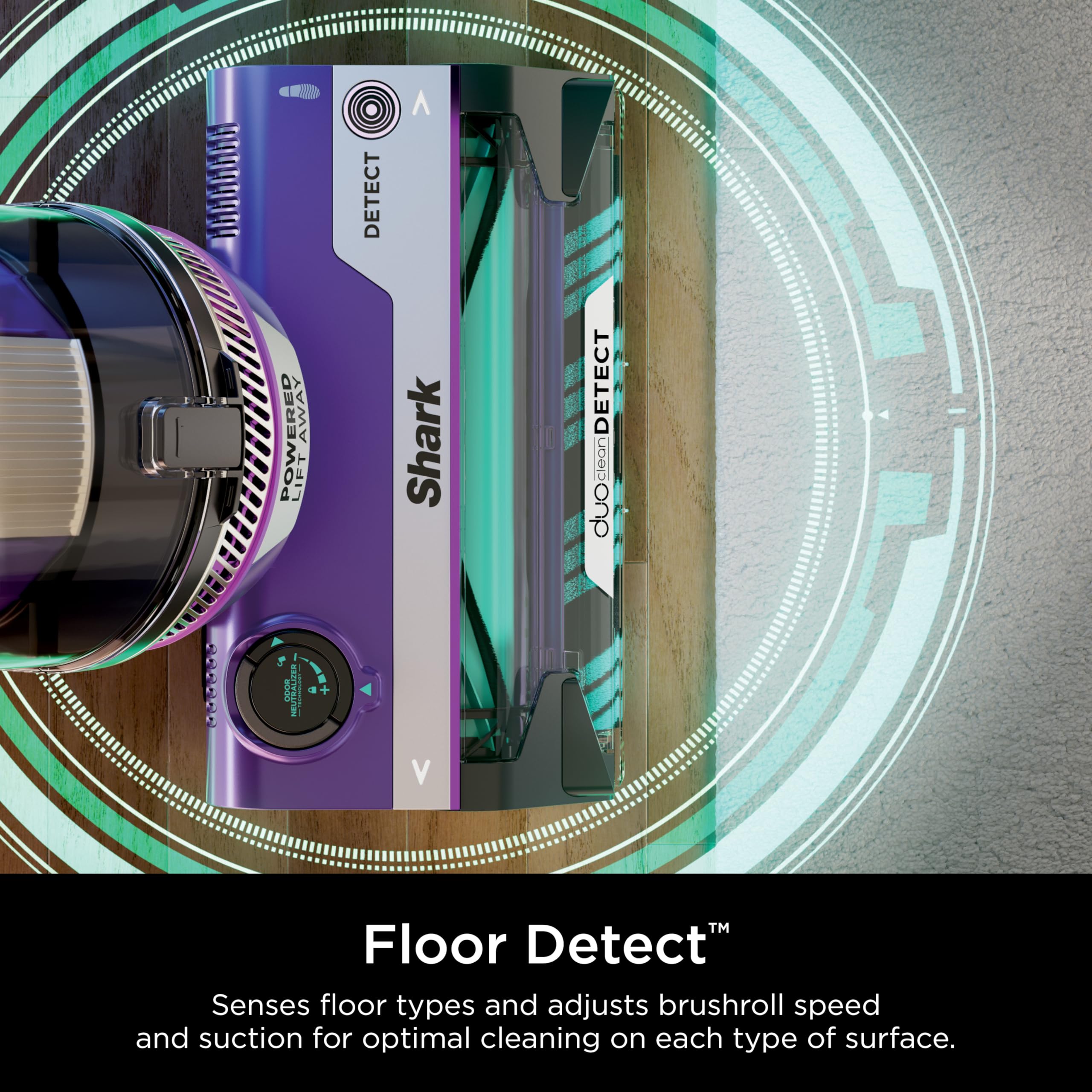 Shark POWERDETECT edge-detect cleaning reaching along edges
