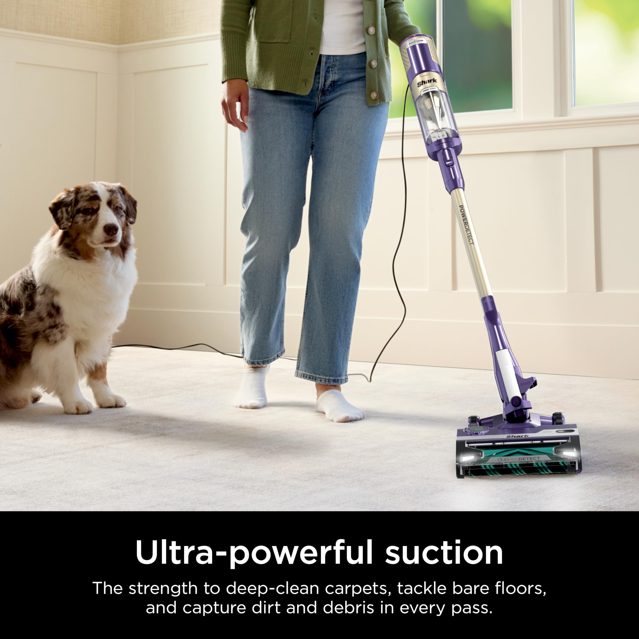 Shark POWERDETECT floor detect sensor guides brush speed on hard surfaces