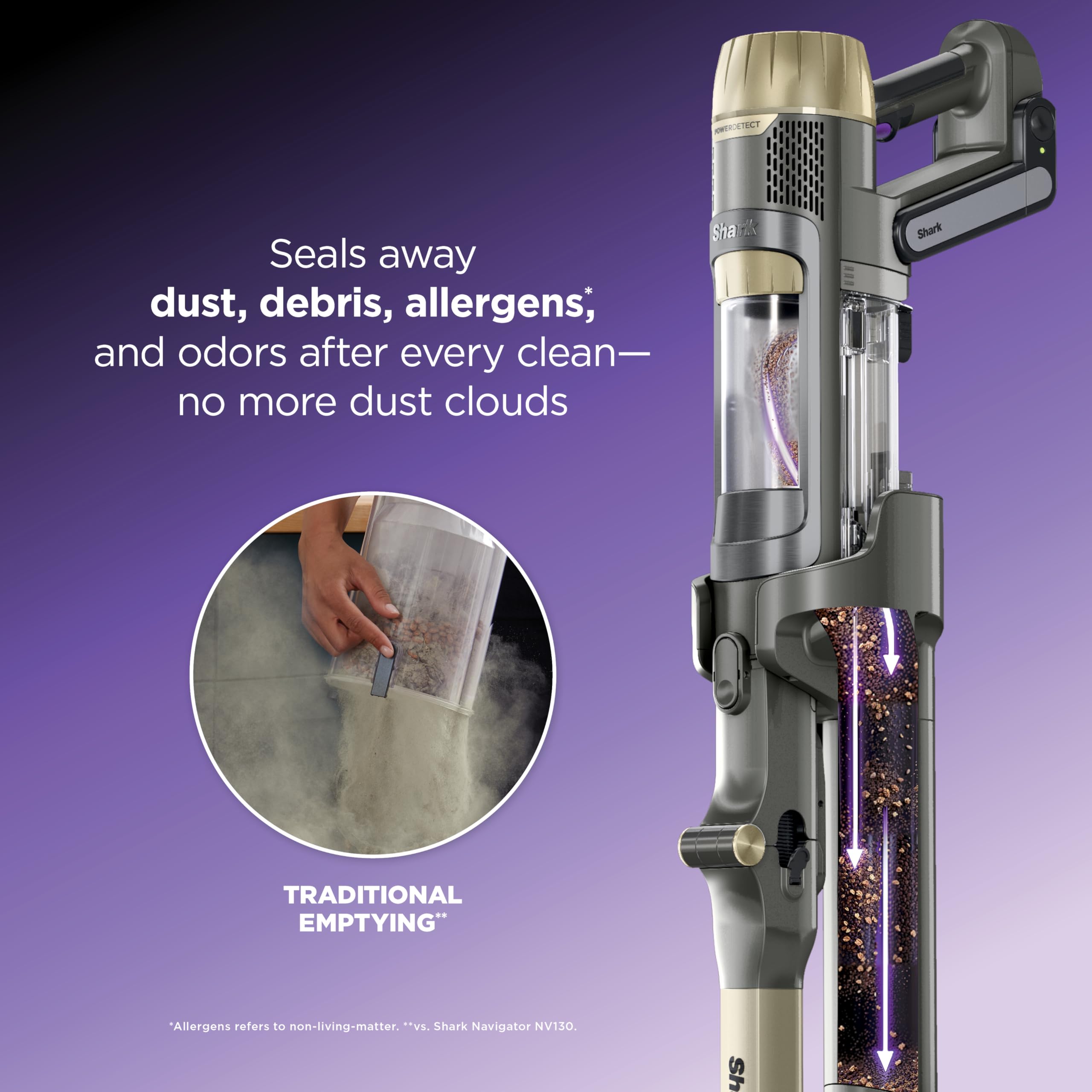 Shark PowerDetect Pet Plus 4x Intelligent Technologies boost suction where dirt is detected.