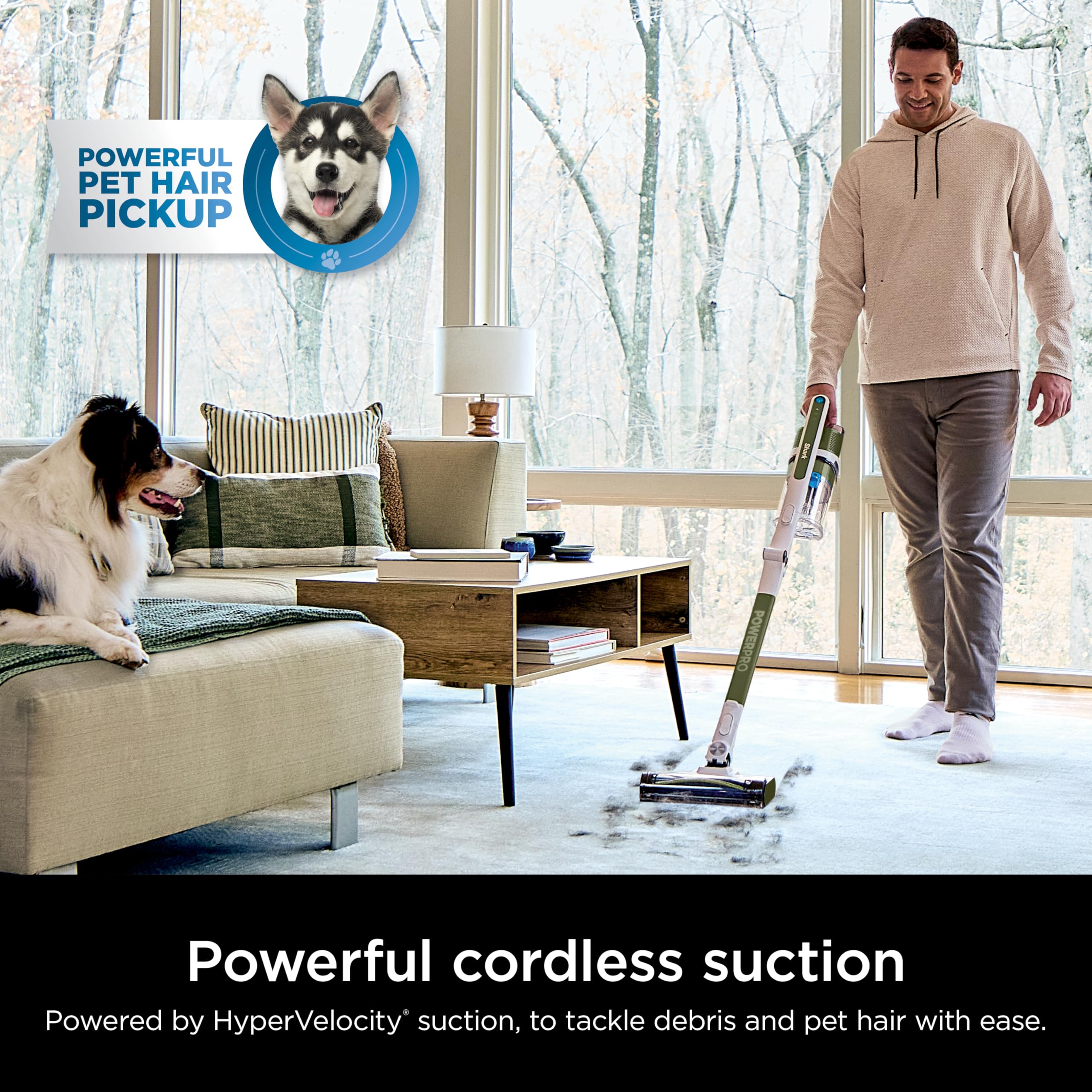 Shark PowerPro Flex Pet Plus self-cleaning brushroll reduces hair wrap during pet cleaning