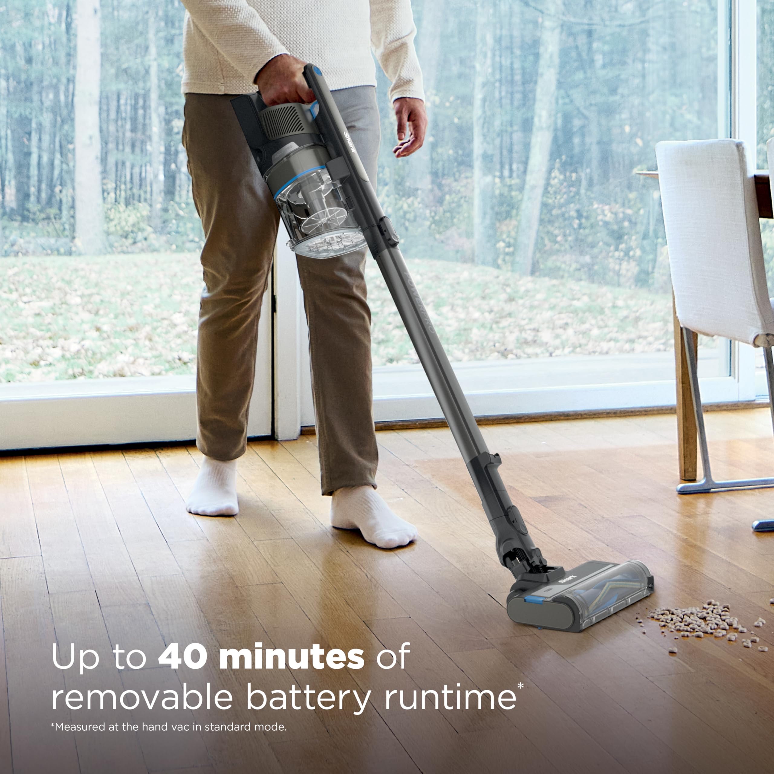 Shark PowerPro Reveal Plus up to 40 minutes of runtime for whole-home cleaning