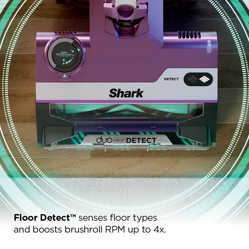 Shark PowerDETECT no-hair-wrap brushroll reducing tangles from pet hair.