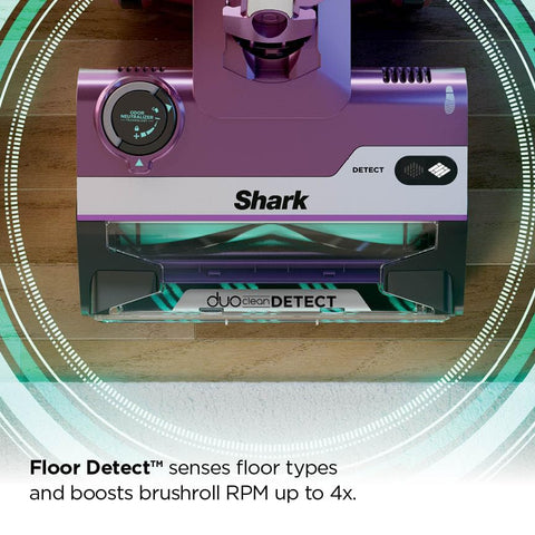 Shark PowerDETECT no-hair-wrap brushroll reducing tangles from pet hair.