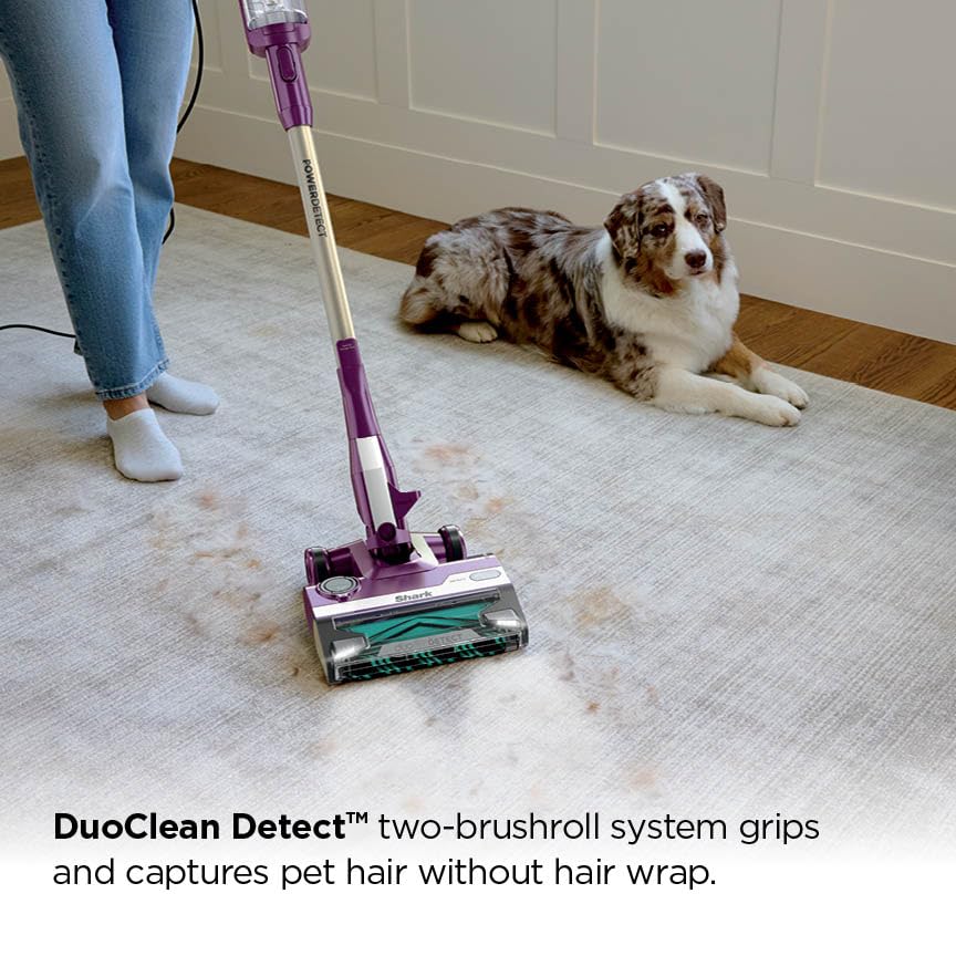 Shark PowerDETECT self-standing-storage demonstrates upright position between cleans.