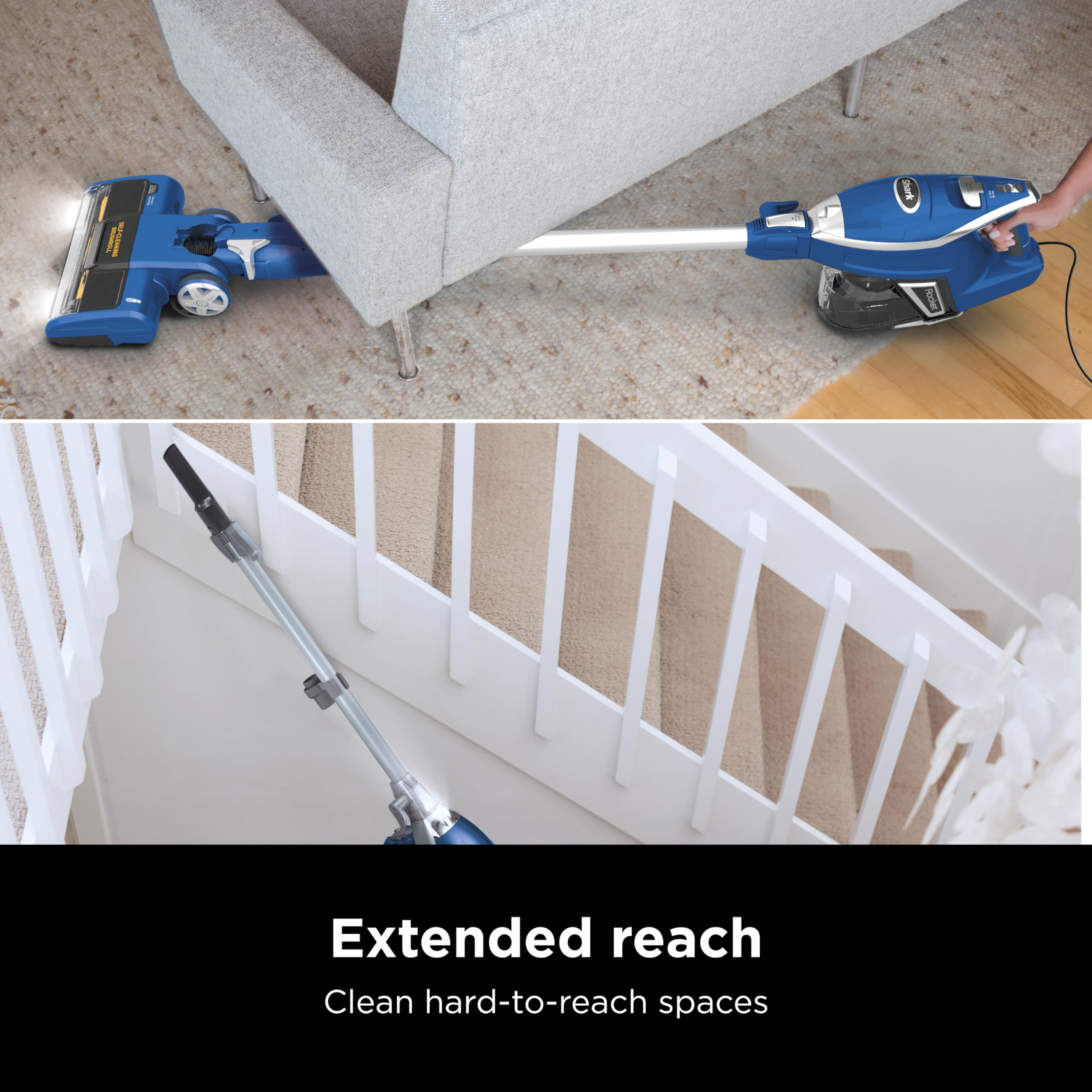 Shark Rocket advanced swivel steering for easy maneuvering around furniture