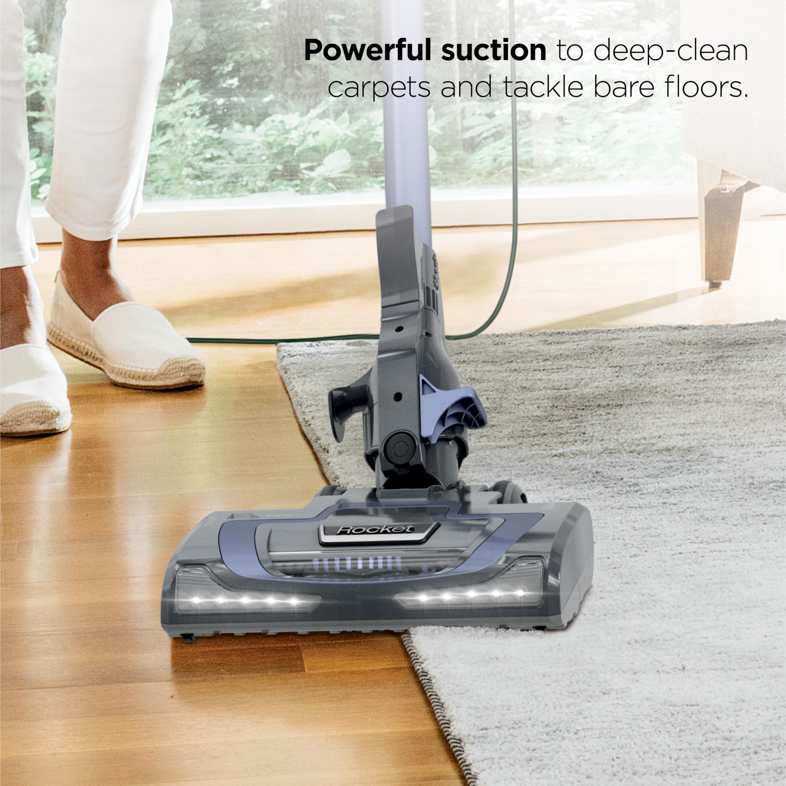 Shark Rocket Pro DLX removable hand vacuum in action for above-floor cleaning