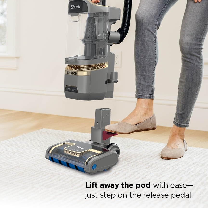 Shark Rotator HEPA filter traps dust and allergens inside the unit.