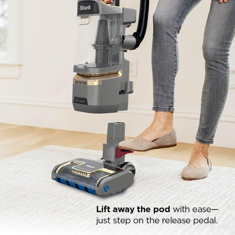Shark Rotator HEPA filter traps dust and allergens inside the unit.
