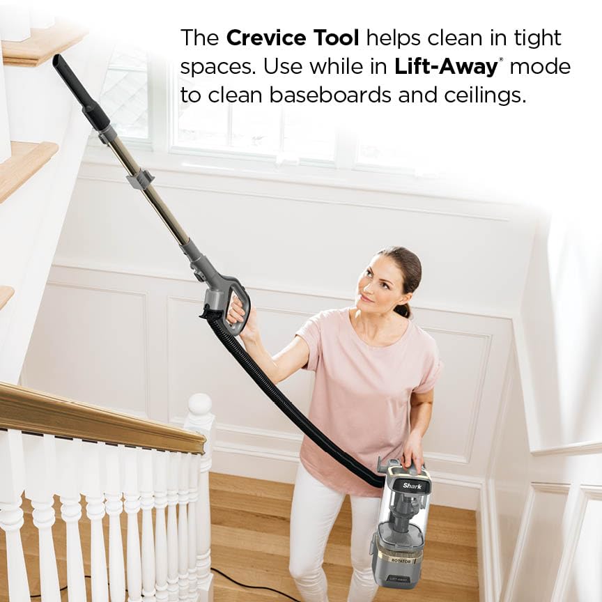 Shark Rotator Lift-Away with LED headlights illuminates hidden dirt on carpets.