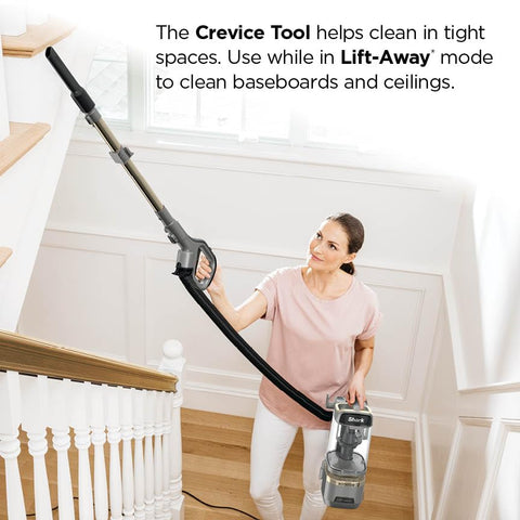 Shark Rotator Lift-Away with LED headlights illuminates hidden dirt on carpets.