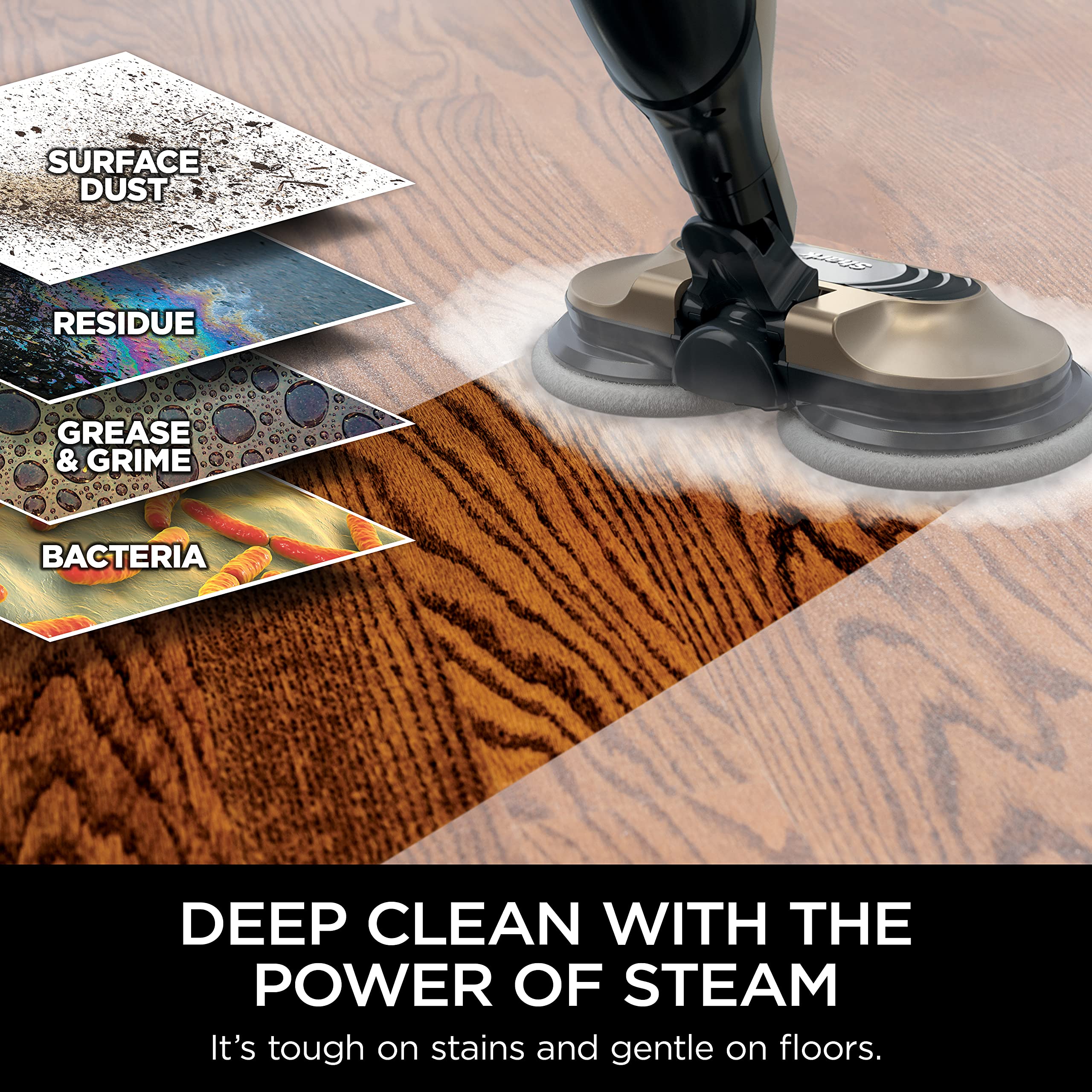 Chemical-free sanitization on Shark S7001 is claimed when used per instructions.