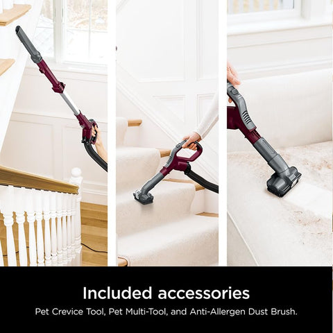 Shark Self-Cleaning brushroll tackles pet hair without wrap.