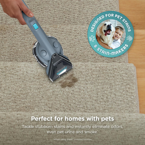 Shark StainStriker deep cleaning area rug removal on woven fibers