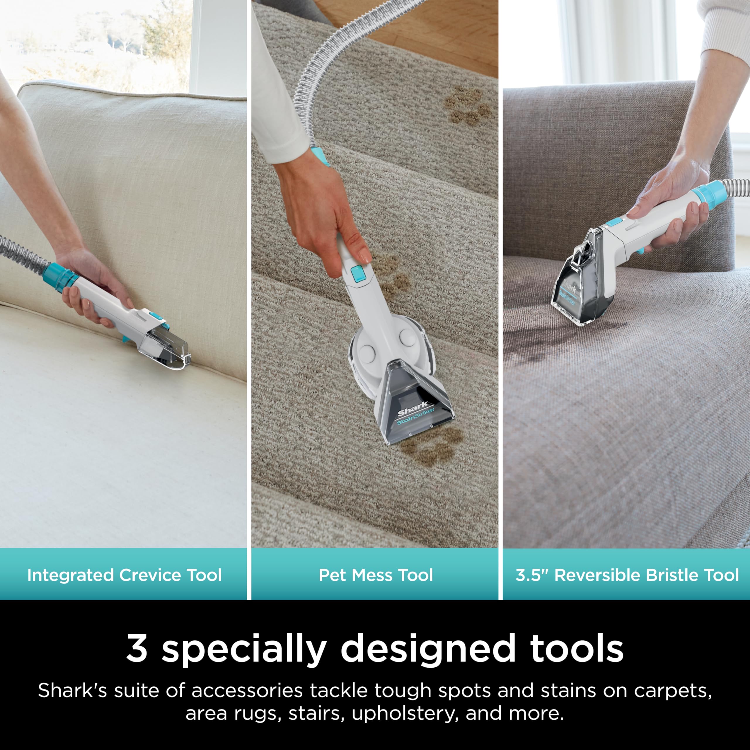 Shark StainStriker with Mini Stain Eliminator attachment ready