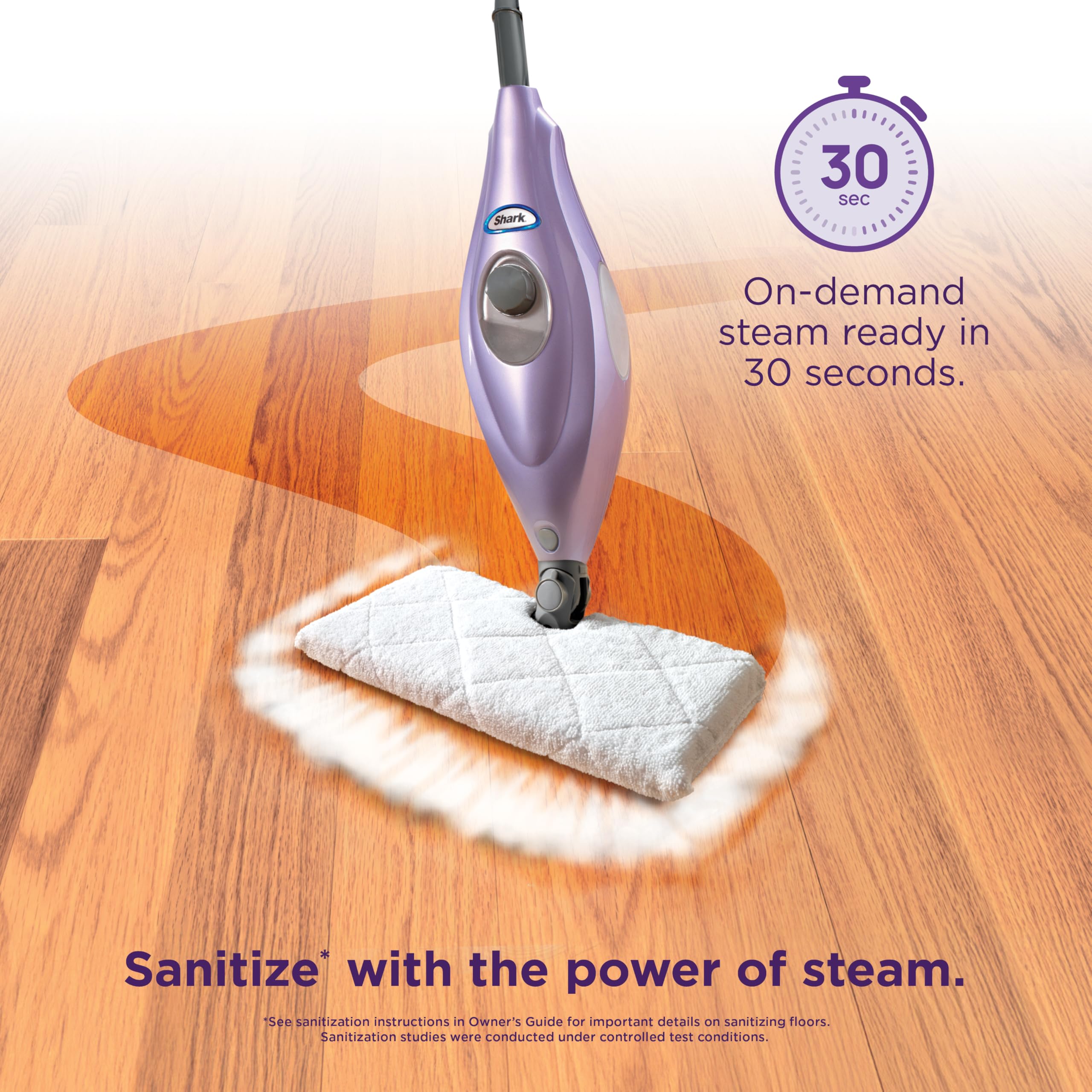Shark Steam Pocket Mop S3501 pad detail with washable double-sided microfiber pads.